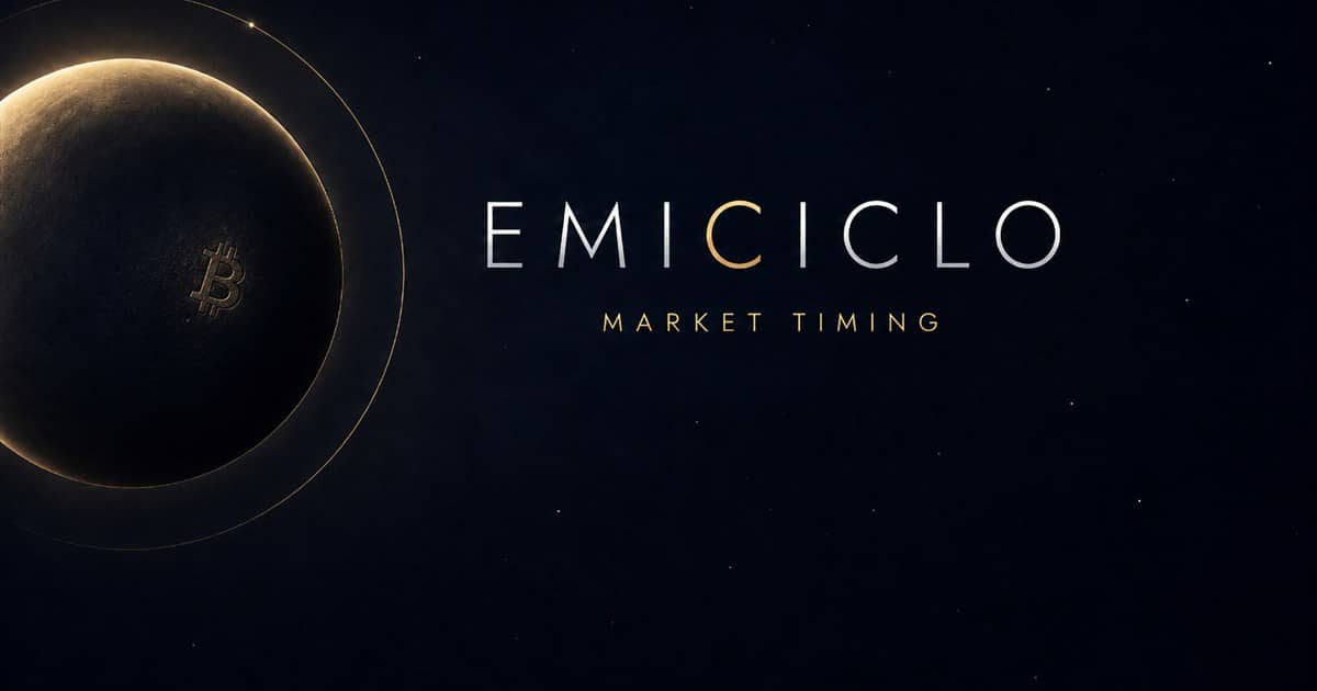 Emiciclo Market Timing: luna a sinistra, scritta al centro